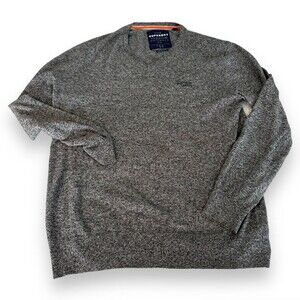 SUPERDRY Men V-Neck Cotton Cashmere Jumper Pullover Sweater Size 2XL Grey No. 54